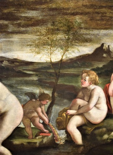 Diane au bain avec les nymphes - Ecole flamande milieu du XVIIe siècle - Louis XIV